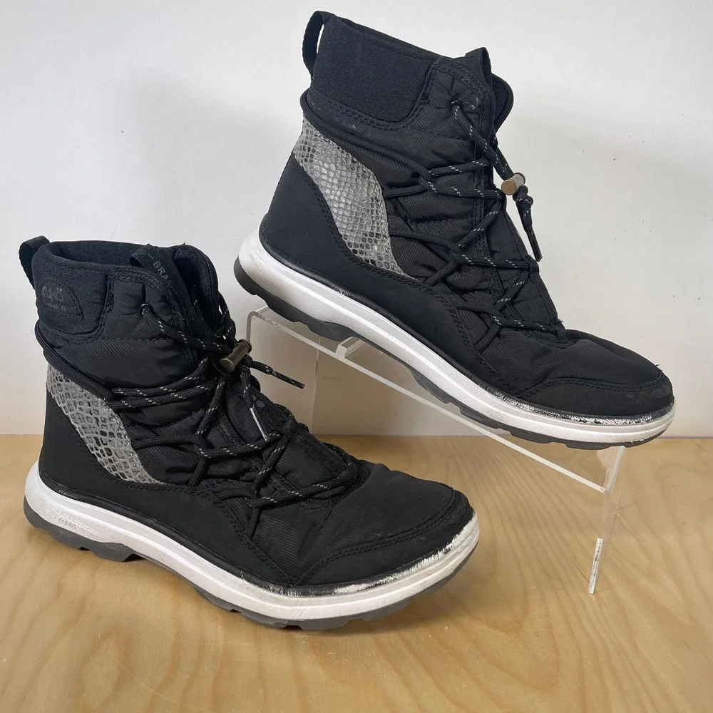 Ryka Plush Fit Black Nylon Lace‎ Up Ankle Boots Womens Size 8.5M